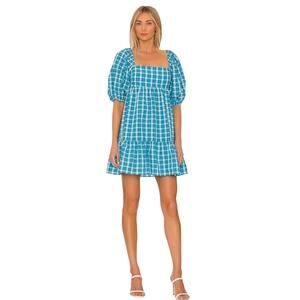 Amanda Uprichard Blue Sutton Plaid Lucietta Mini Dress
